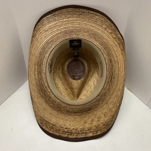 Resistol Duck Commander Straw Cowboy Hat S Genuine Mexican Palm Western USA Made - Picture 7 of 16